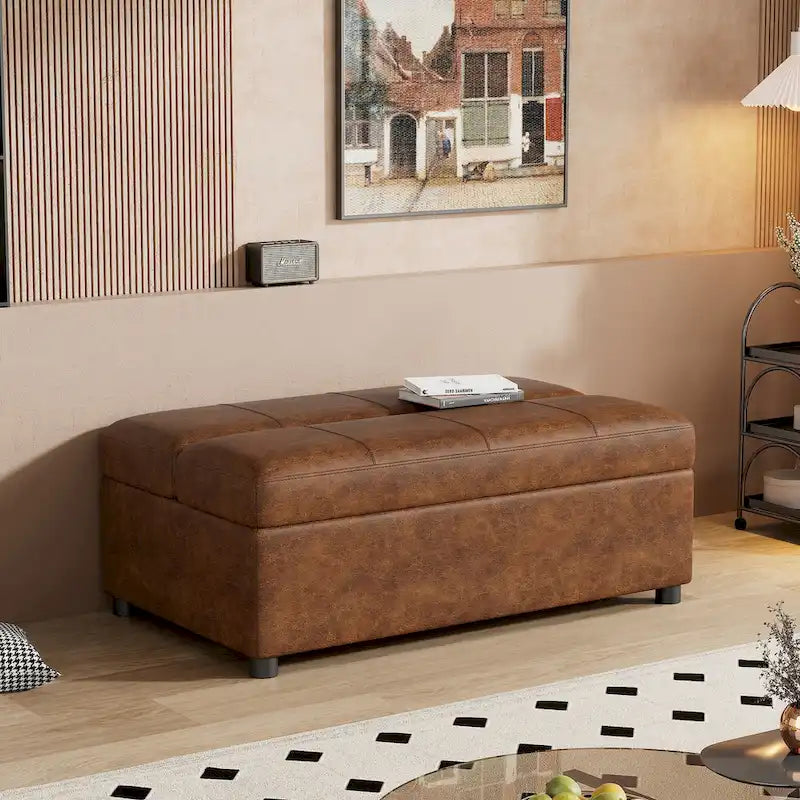 Lit ottoman pliant Roomfitters de taille double avec matelas, lit d'appoint convertible compact pour salon