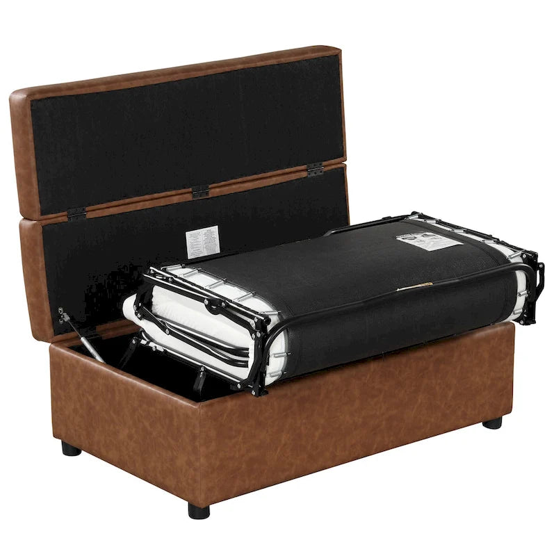 Lit ottoman pliant Roomfitters de taille double avec matelas, lit d'appoint convertible compact pour salon