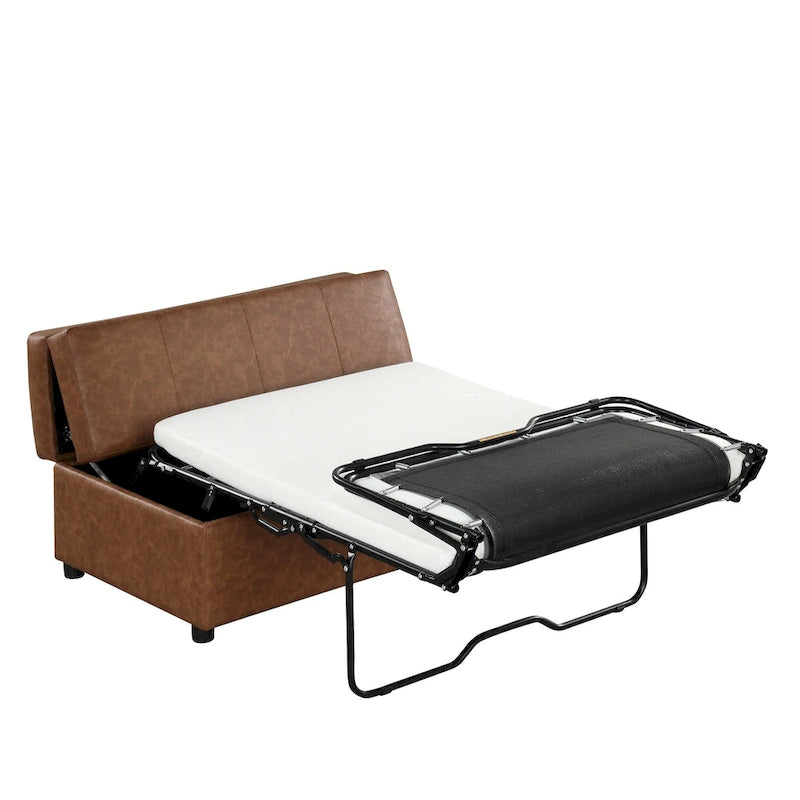 Lit ottoman pliant Roomfitters de taille double avec matelas, lit d'appoint convertible compact pour salon