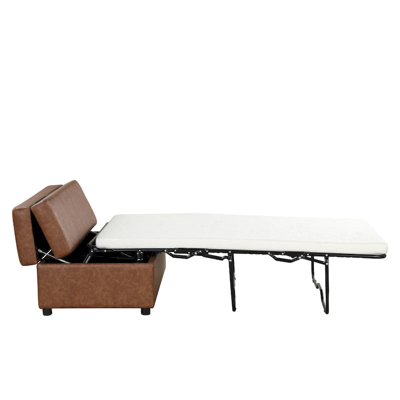 Lit ottoman pliant Roomfitters de taille double avec matelas, lit d'appoint convertible compact pour salon