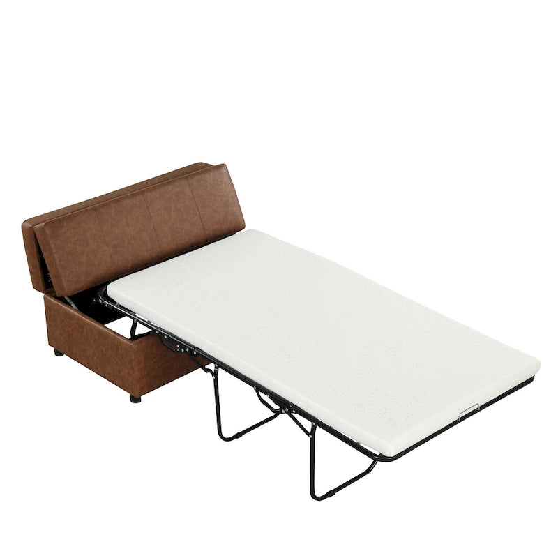Lit ottoman pliant Roomfitters de taille double avec matelas, lit d'appoint convertible compact pour salon