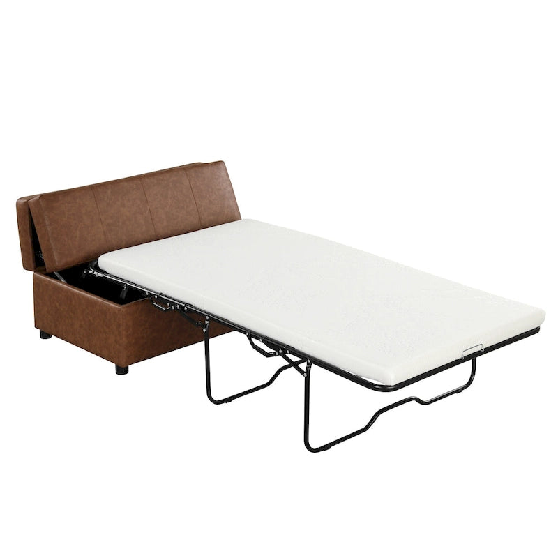 Lit ottoman pliant Roomfitters de taille double avec matelas, lit d'appoint convertible compact pour salon