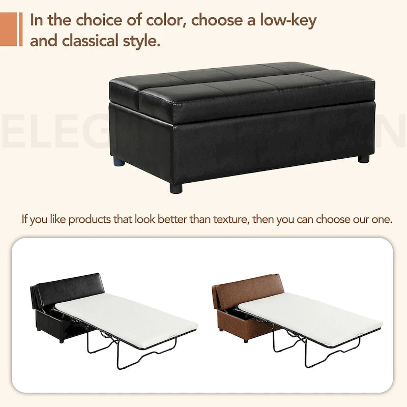 Lit ottoman pliant Roomfitters de taille double avec matelas, lit d'appoint convertible compact pour salon