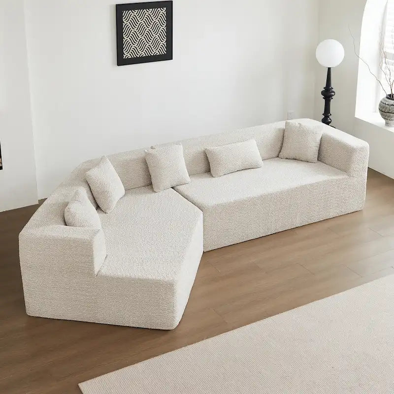 Canapé modulable surdimensionné minimaliste confortable en polyester 127,5, livré compressé