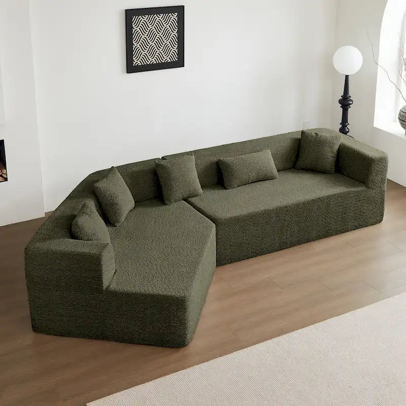 Canapé modulable surdimensionné minimaliste confortable en polyester 127,5, livré compressé