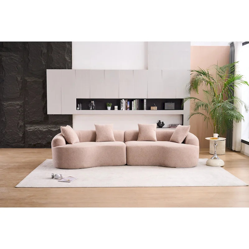 Canapé classique 110 en mousse 4 places avec 4 oreillers pour appartement