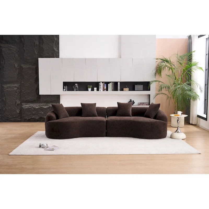 Canapé classique 110 en mousse 4 places avec 4 oreillers pour appartement