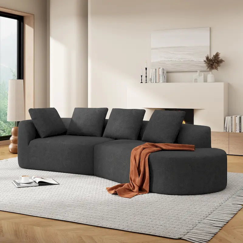 Christopher Knight Home - Ensemble de canapés incurvés en mousse Olivia - 116L