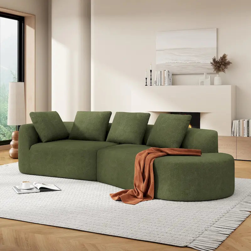 Christopher Knight Home - Ensemble de canapés incurvés en mousse Olivia - 116L