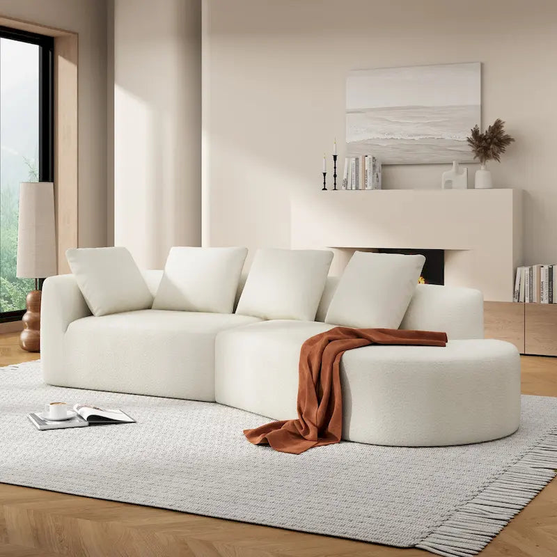 Christopher Knight Home - Ensemble de canapés incurvés en mousse Olivia - 116L