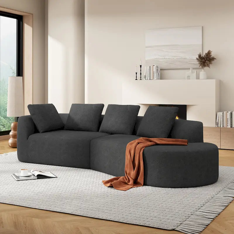 Christopher Knight Home - Ensemble de canapés incurvés en mousse Olivia - 116L