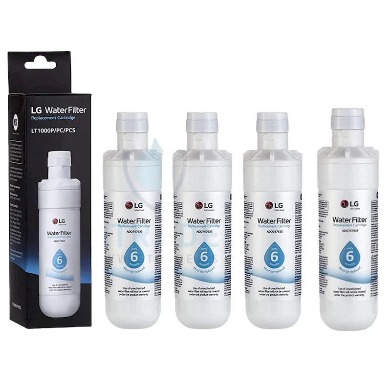 Lot de 4 filtres à eau de rechange pour réfrigérateur LG LT1000P ADQ747935