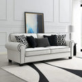 Canapé Anastasia en chenille blanche avec coussins décoratifs de Furniture of America