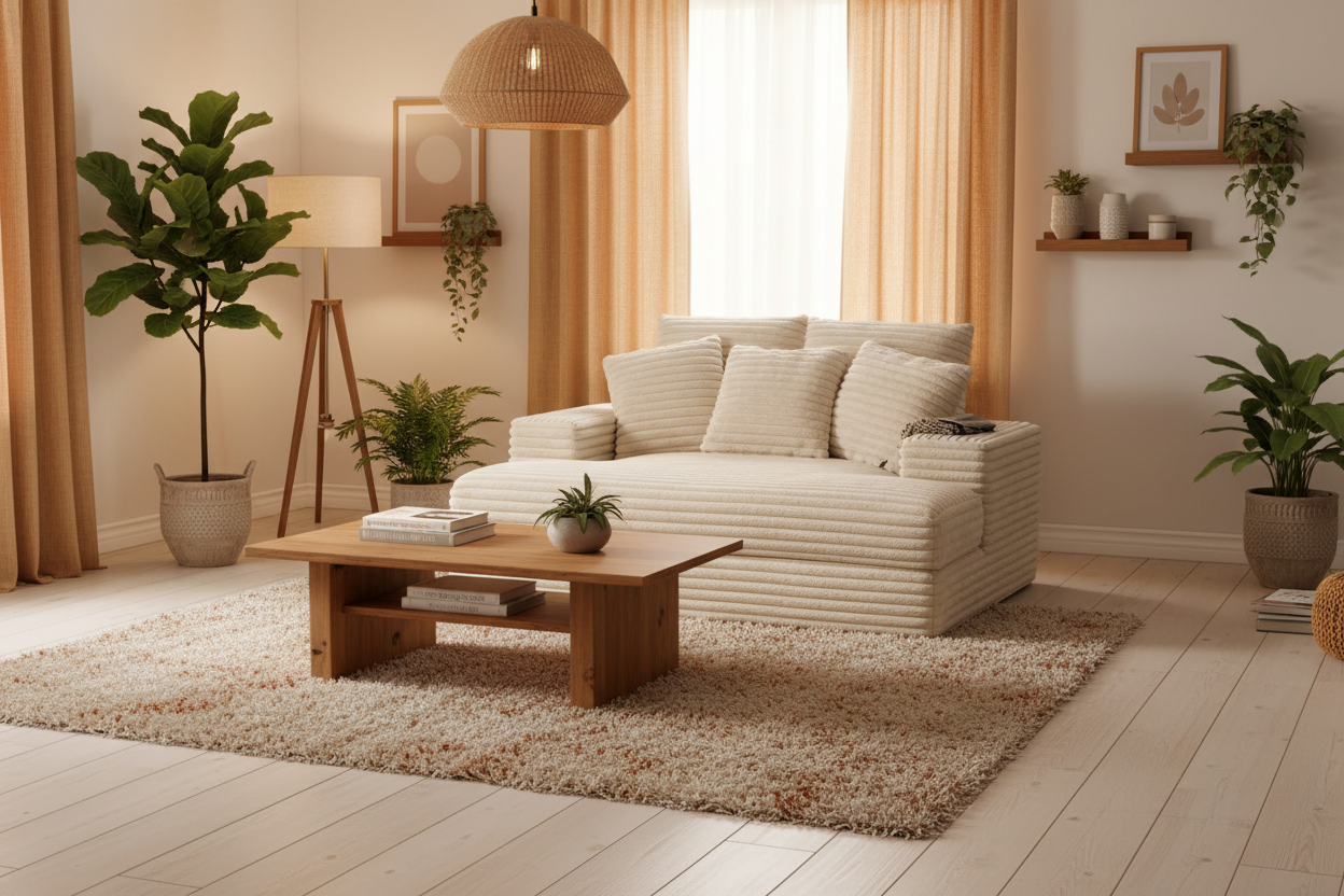 68 Snug Foam Chaise Lounger - 温馨客厅场景