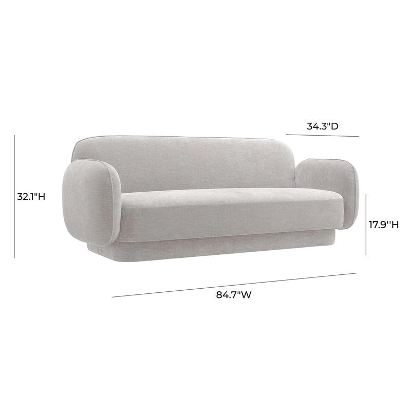 Canapé en velours texturé Kandor - 84,7L x 34,3P x 32,1H