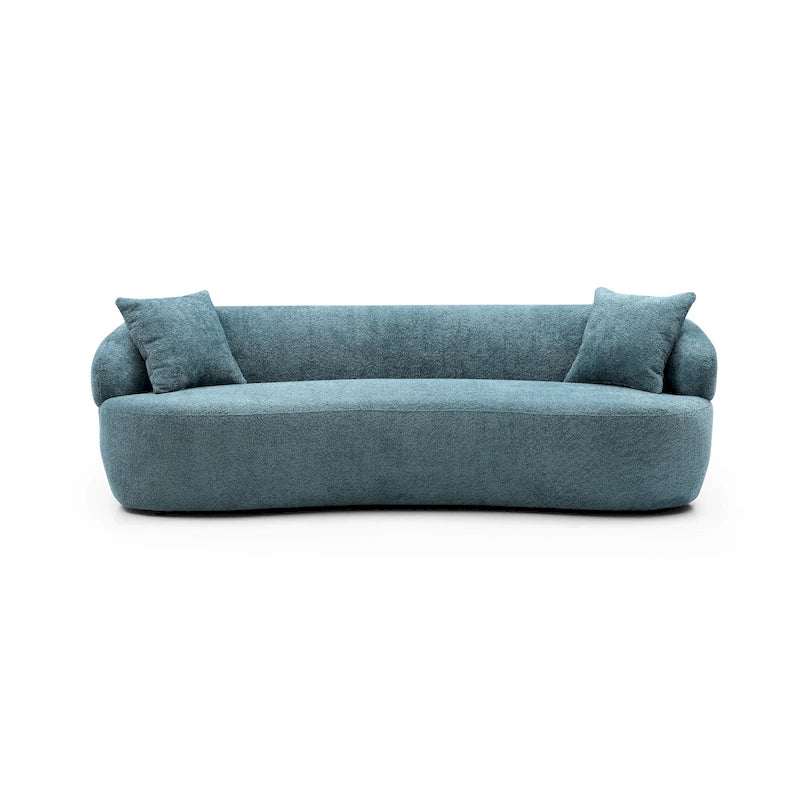 Canapé incurvé bleu moderne du milieu du siècle