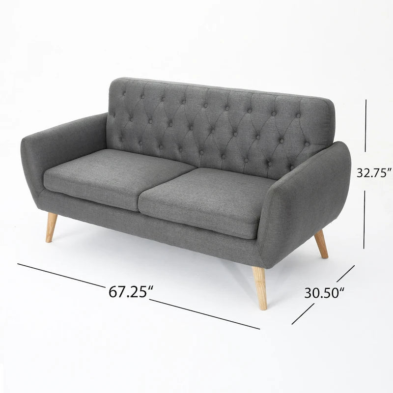 Canapé compact moderne du milieu du siècle Bernice par Christopher Knight Home