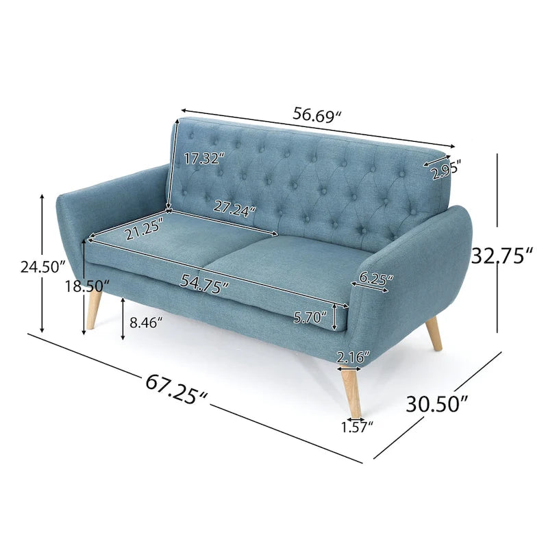 Canapé compact moderne du milieu du siècle Bernice par Christopher Knight Home