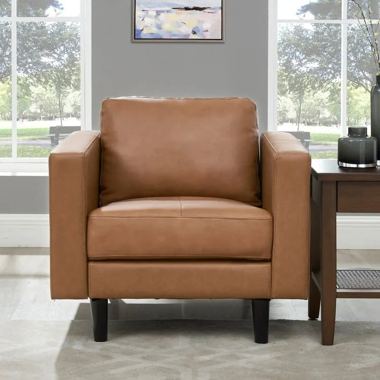 Canapé en cuir véritable du milieu du siècle, canapé de luxe pour salon, bureau à domicile, chambre à coucher