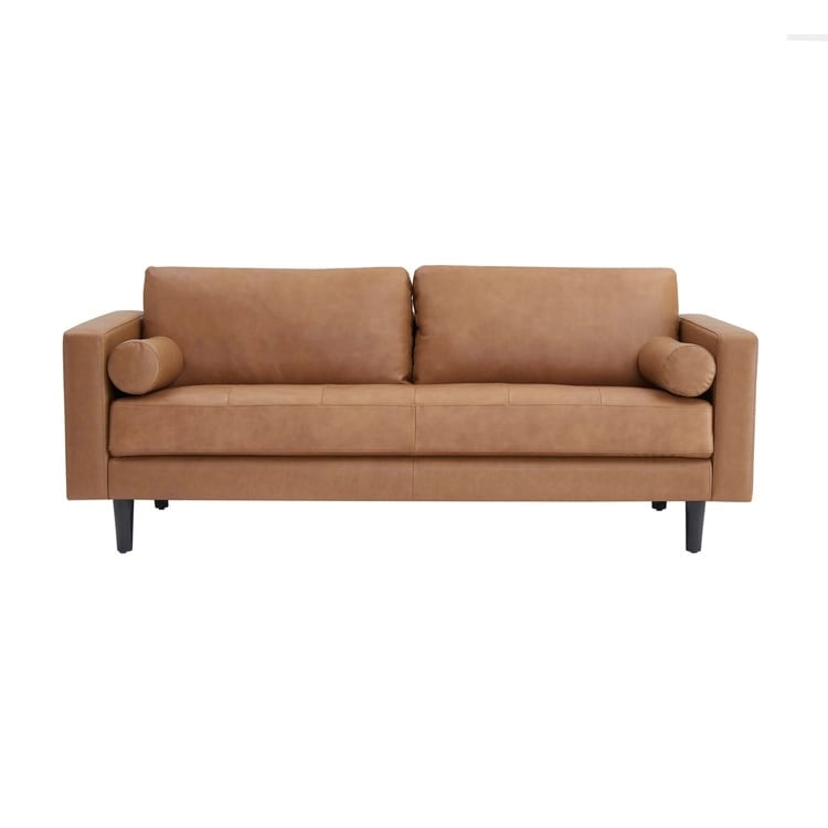 Canapé en cuir véritable du milieu du siècle, canapé de luxe pour salon, bureau à domicile, chambre à coucher
