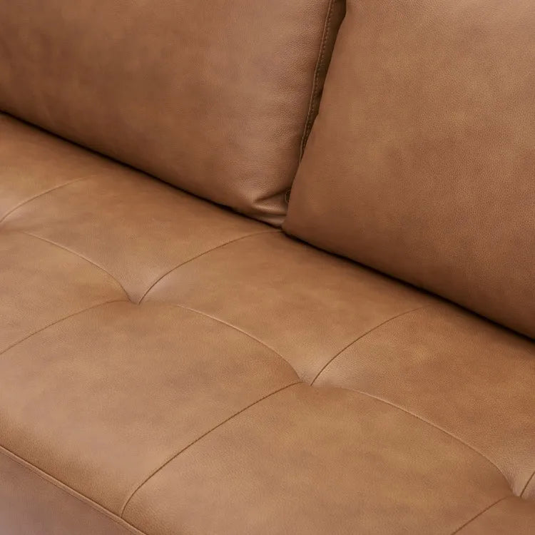 Canapé en cuir véritable du milieu du siècle, canapé de luxe pour salon, bureau à domicile, chambre à coucher