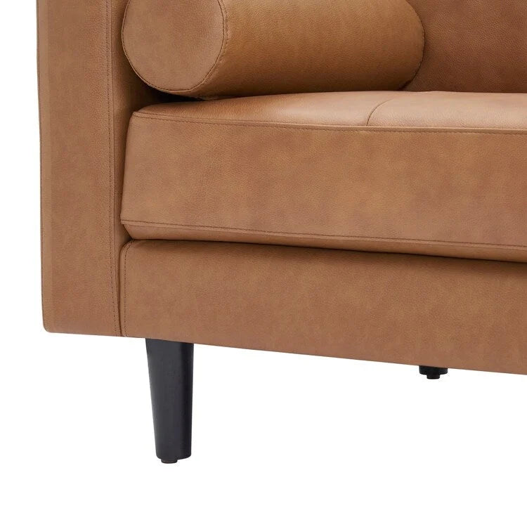 Canapé en cuir véritable du milieu du siècle, canapé de luxe pour salon, bureau à domicile, chambre à coucher