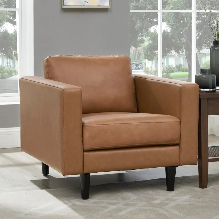 Canapé en cuir véritable du milieu du siècle, canapé de luxe pour salon, bureau à domicile, chambre à coucher
