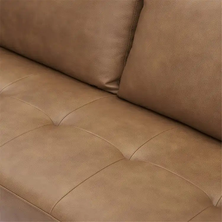 Canapé en cuir véritable du milieu du siècle, canapé de luxe pour salon, bureau à domicile, chambre à coucher