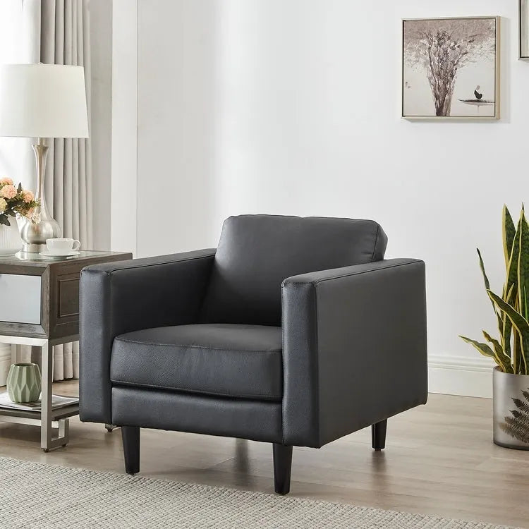 Canapé en cuir véritable du milieu du siècle, canapé de luxe pour salon, bureau à domicile, chambre à coucher