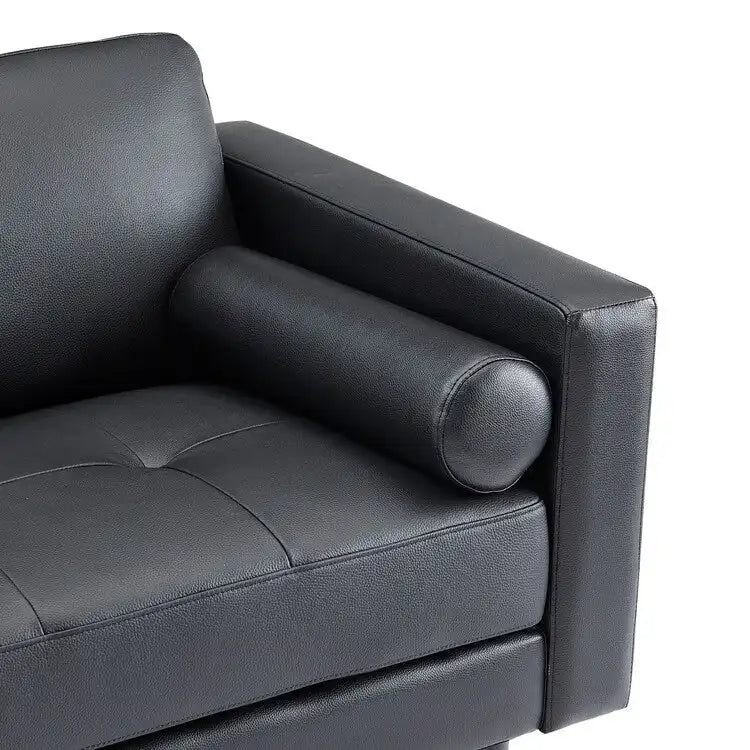 Canapé en cuir véritable du milieu du siècle, canapé de luxe pour salon, bureau à domicile, chambre à coucher