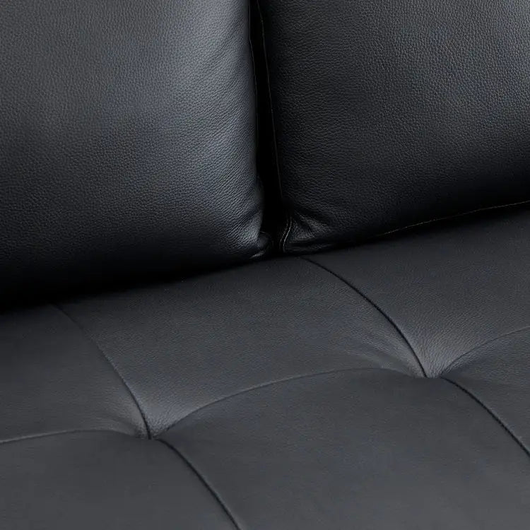 Canapé en cuir véritable du milieu du siècle, canapé de luxe pour salon, bureau à domicile, chambre à coucher