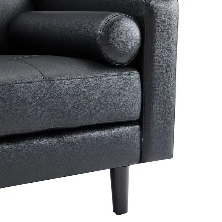 Canapé en cuir véritable du milieu du siècle, canapé de luxe pour salon, bureau à domicile, chambre à coucher
