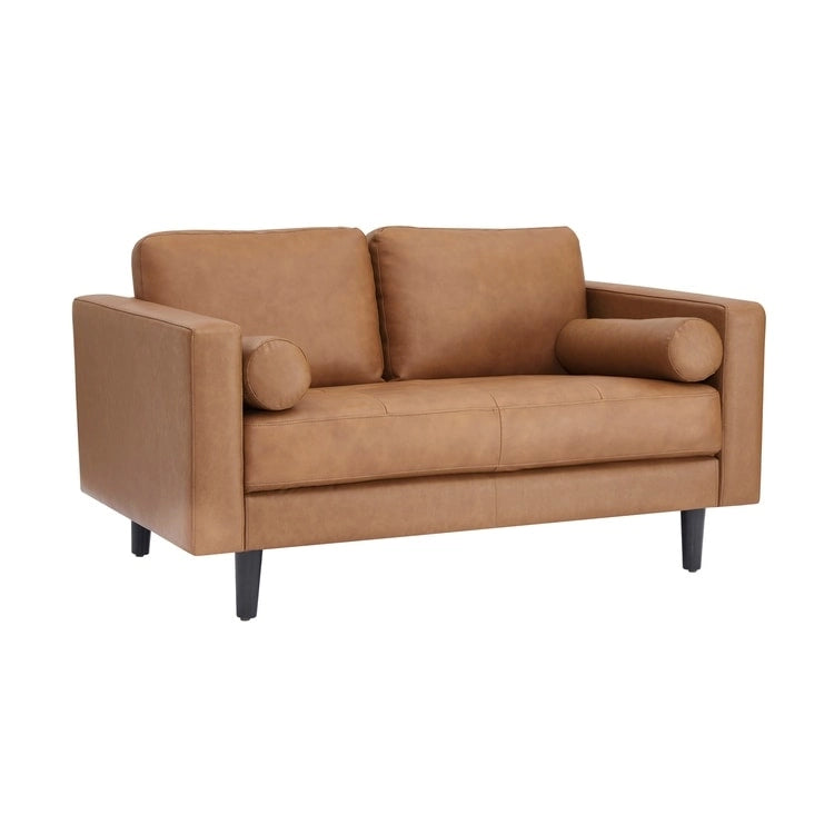 Canapé en cuir véritable du milieu du siècle, canapé de luxe pour salon, bureau à domicile, chambre à coucher