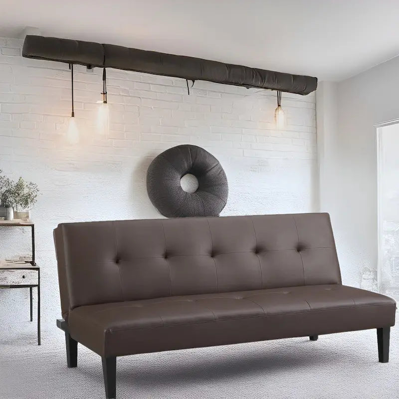 Collection ultime de canapés futons : Canapé futon avec accoudoirs et porte-gobelets, Canapé capitonné avec pieds en bois