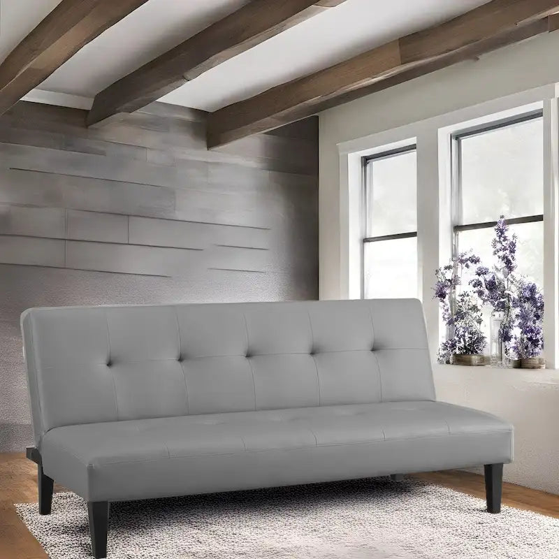 Collection ultime de canapés futons : Canapé futon avec accoudoirs et porte-gobelets, Canapé capitonné avec pieds en bois
