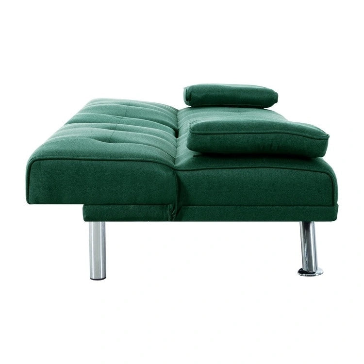 Collection ultime de canapés futons : Canapé futon avec accoudoirs et porte-gobelets, Canapé capitonné avec pieds en bois