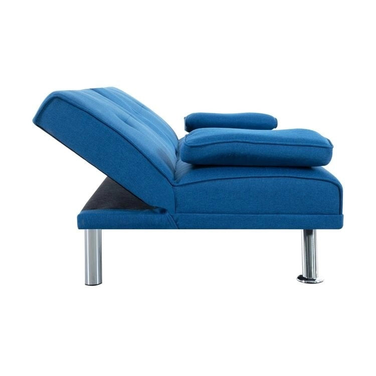 Collection ultime de canapés futons : Canapé futon avec accoudoirs et porte-gobelets, Canapé capitonné avec pieds en bois