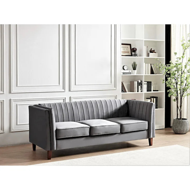 Canapé Design Carré Capitonnage Linéaire
