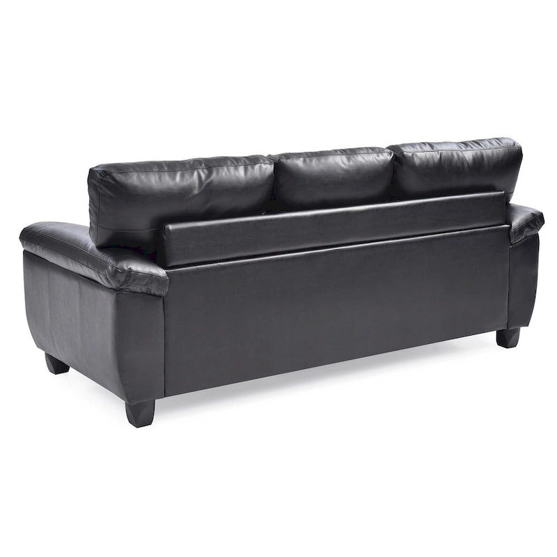 Canapé droit en similicuir à accoudoirs évasés Gallant 78 po L - 33L x 78W x 35H