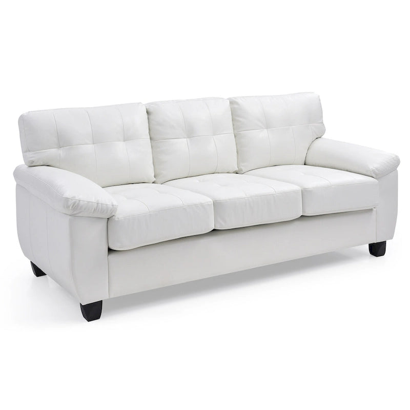 Canapé droit en similicuir à accoudoirs évasés Gallant 78 po L - 33L x 78W x 35H
