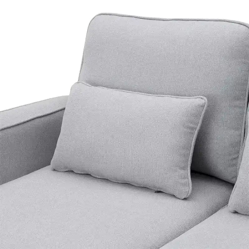 Canapé Merax 104 places 4 places en lin moderne avec pochettes d'accoudoirs et 4 coussins, style minimaliste