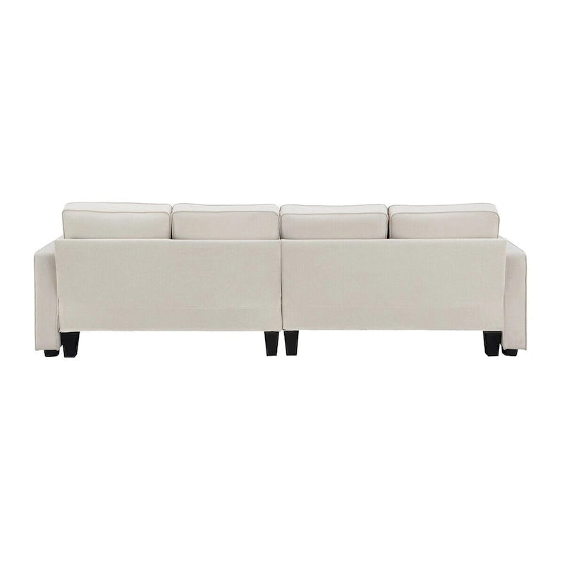 Canapé Merax 104 places 4 places en lin moderne avec pochettes d'accoudoirs et 4 coussins, style minimaliste