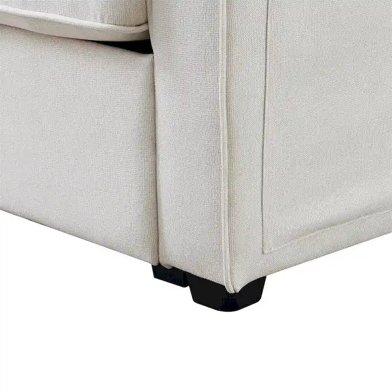 Canapé Merax 104 places 4 places en lin moderne avec pochettes d'accoudoirs et 4 coussins, style minimaliste