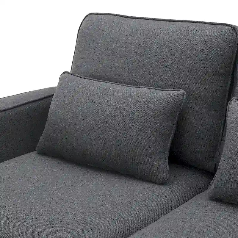 Canapé Merax 104 places 4 places en lin moderne avec pochettes d'accoudoirs et 4 coussins, style minimaliste