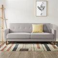 Canapé en lin touffeté moderne ADAIR avec poches accoudoirs par Crown Comfort