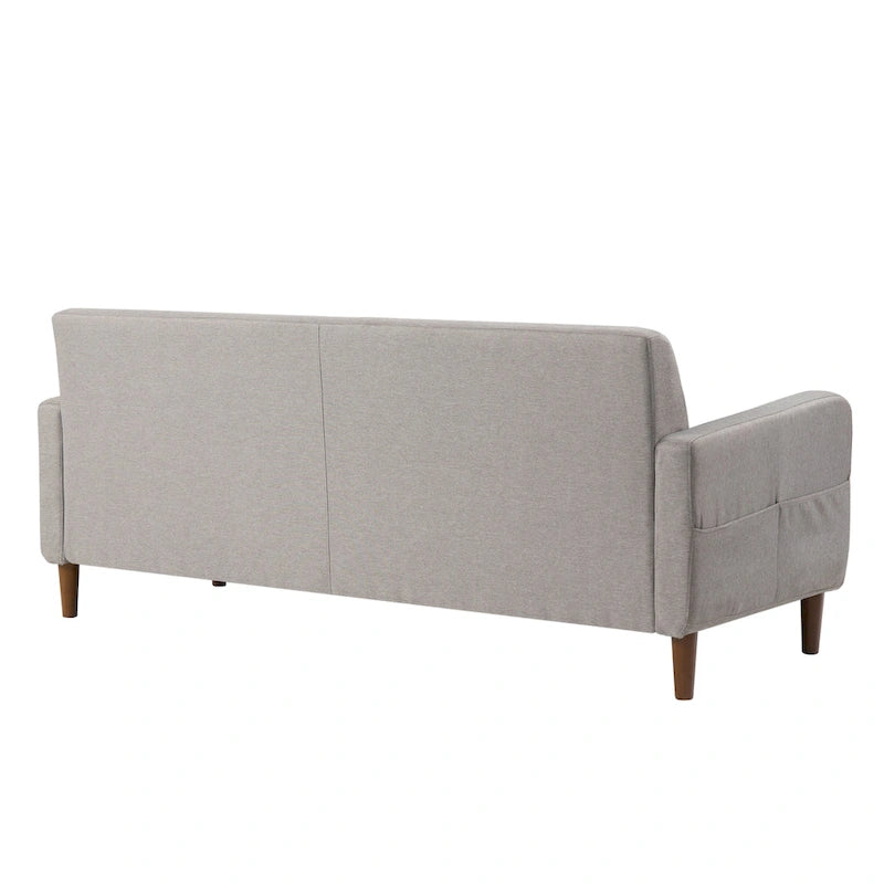 Canapé en lin touffeté moderne ADAIR avec poches accoudoirs par Crown Comfort