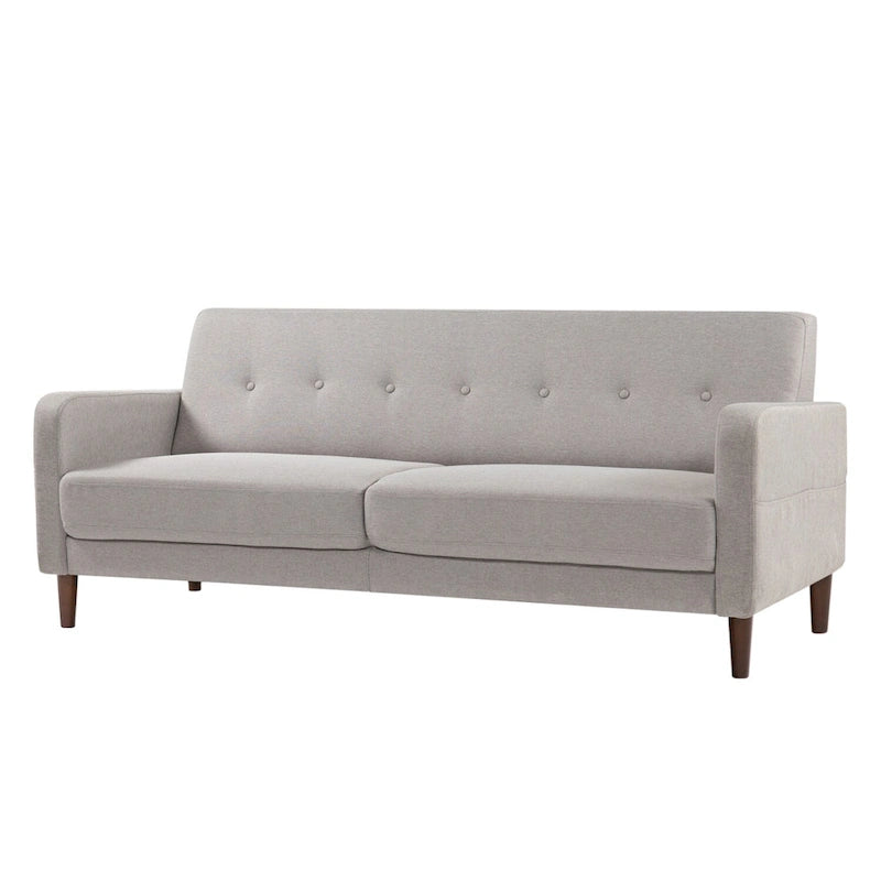 Canapé en lin touffeté moderne ADAIR avec poches accoudoirs par Crown Comfort