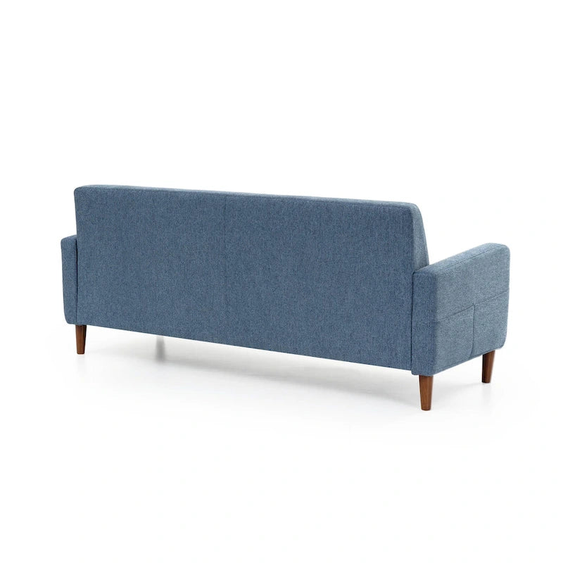 Canapé en lin touffeté moderne ADAIR avec poches accoudoirs par Crown Comfort