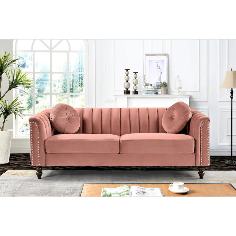Canapé Hills 75,2 po avec dossier touffeté et clous décoratifs