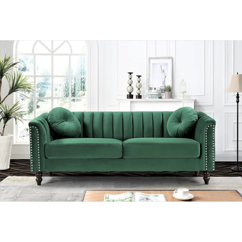 Canapé Hills 75,2 po avec dossier touffeté et clous décoratifs